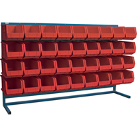 Rayonnage &agrave; persienne avec bacs, 36 bacs, 72" la x 15" p x 40" h Groupe Generik