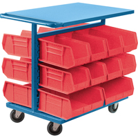 Chariot &agrave; bacs avec bacs, &agrave; deux c&ocirc;t&eacute;s, 20 bacs, 24" la x 38-1/2" p x 36-1/2" h Groupe Generik