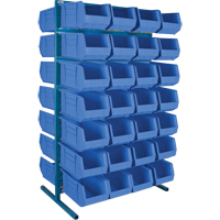 Support stationnaire deux c&ocirc;t&eacute;s pour bacs, 36" la x 24" p x 61" h, 56 bacs Groupe Generik