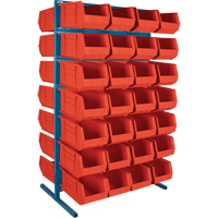 Support stationnaire deux c&ocirc;t&eacute;s pour bacs, 36" la x 24" p x 61" h, 56 bacs Groupe Generik