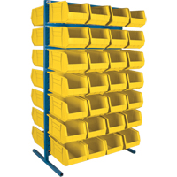 Support stationnaire deux c&ocirc;t&eacute;s pour bacs, 36" la x 24" p x 61" h, 56 bacs Groupe Generik