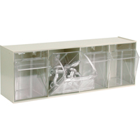 Tip-Out Bins Modular Storage System, 23-5/8" W x 6-5/8" D x 8-1/8" H, 4 Drawers Groupe Generik
