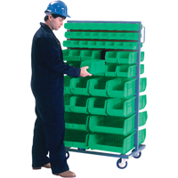 Support mobile deux c&ocirc;t&eacute;s pour bacs, &agrave; deux c&ocirc;t&eacute;s, 96 bacs, 36" la x 24" p x 63" h Groupe Generik