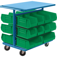 Chariot &agrave; bacs avec bacs, &agrave; deux c&ocirc;t&eacute;s, 20 bacs, 24" la x 38-1/2" p x 36-1/2" h Groupe Generik