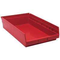 Bacs de rangement pour tablettes, 11-1/8" la x 4" H x 17-7/8" p, Rouge, Capacit&eacute; 40 lb Groupe Generik