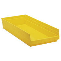 Bacs de rangement pour tablettes, 11-1/8" la x 4" H x 23-5/8" p, Jaune, Capacit&eacute; 50 lb Groupe Generik
