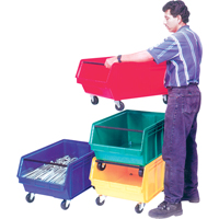 Mobile Giant Stacking Bin, 11-7/8" H x 18-3/8" W x 29" D, 150 lbs. Capacity, Blue Groupe Generik
