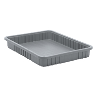 Divider Box&reg; Containers, Plastic, 22.5" W x 17.5" D x 3" H, Grey Groupe Generik