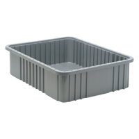 Divider Box&reg; Containers, Plastic, 22.5" W x 17.5" D x 6" H, Grey Groupe Generik