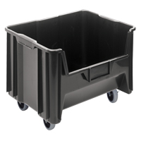 Bac g&eacute;ant mobile empilable, 12-7/16" ha x 19-7/8" la x 15-1/4" p, Capacit&eacute; de 250 lb, Noir Groupe Generik