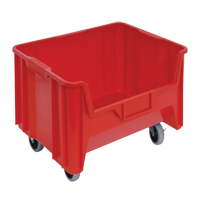 Bac g&eacute;ant mobile empilable, 12-7/16" ha x 19-7/8" la x 15-1/4" p, Capacit&eacute; de 250 lb, Rouge Groupe Generik