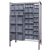 Syst&egrave;me de stockage &agrave; glissi&egrave;re &agrave; bacs basculants autonome, 51-1/4" la x 26" p x 77" h, 101 tiroirs Groupe Generik