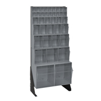 Tip-Out Bins Stand, 23-5/8" W x 8" D x 52" H, 38 Drawers Groupe Generik