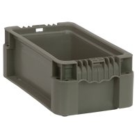 Contenant pliable et empilable, 7" la x 12" p x 5" h, Gris Groupe Generik