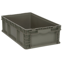 Contenant pliable et empilable, 15" la x 24" p x 7,5" h, Gris Groupe Generik