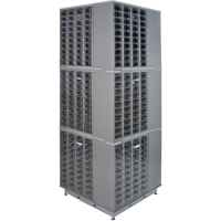 Heavy-Duty Industrial Carousel Drawer Cabinet, Steel, 480 Drawers, 27" W x 27" D x 80" H, Grey Groupe Generik