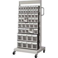 Servante mobile de bacs &agrave; plateaux inclinables, &agrave; un c&ocirc;t&eacute;, 46 bacs, 26-1/4" la x 22" p x 57-1/2" h Groupe Generik