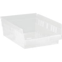 Bacs de rangement pour tablettes, 8-3/8" la x 4" H x 11-5/8" p, Transparent, Capacit&eacute; 30 lb Groupe Generik