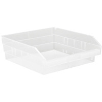 Bacs de rangement pour tablettes, 11-1/8" la x 4" H x 11-5/8" p, Transparent, Capacit&eacute; 30 lb Groupe Generik