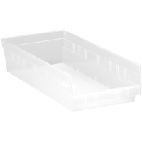 Bacs de rangement pour tablettes, 8-3/8" la x 4" H x 17-7/8" p, Transparent, Capacit&eacute; 40 lb Groupe Generik