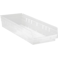 Bacs de rangement pour tablettes, 8-3/8" la x 4" H x 23-5/8" p, Transparent, Capacit&eacute; 50 lb Groupe Generik