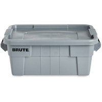 Bac de stockage Brute avec couvercle, 27,88” p x 16,5” la x 10,7" h, Capacit&eacute; 112 lb, Gris Groupe Generik