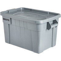 Bac de stockage Brute avec couvercle, 27,88” p x 17,38” la x 15,13” h, Capacit&eacute; 160 lb, Gris Groupe Generik