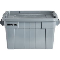 Bac de stockage Brute avec couvercle, 27,88” p x 17,38” la x 15,13” h, Capacit&eacute; 160 lb, Gris Groupe Generik