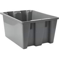 Caisse-palette empilable et emboîtable, 10" x 15,5" x 19,5", Gris Groupe Generik