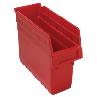 Store-Max Shelf Bins, 4-3/8" W x 8" H x 11-5/8" D, Red, 44 lbs. Capacity Groupe Generik