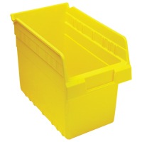 Store-Max Shelf Bins, 6-5/8" W x 8" H x 11-5/8" D, Yellow, 44 lbs. Capacity Groupe Generik