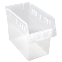 Store-Max Shelf Bins, 6-5/8" W x 8" H x 11-5/8" D, Clear, 44 lbs. Capacity Groupe Generik