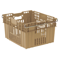 Contenant en plastique empilable Stack-N-Nest pour l'agriculture, 20" x 24" x 13,4", Beige Groupe Generik