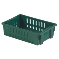 Contenant en plastique empilable Stack-N-Nest pour l'agriculture, 13,1" x 19,7" x 5,6", Vert Groupe Generik