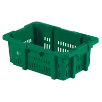 Contenant en plastique Stack-N-Nest pour la manutention des aliments, 16" x 23,9" x 8,8", Vert Groupe Generik