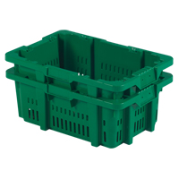 Contenant en plastique Stack-N-Nest pour la manutention des aliments, 16" x 23,9" x 8,8", Vert Groupe Generik