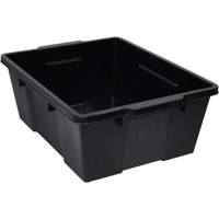 Contenant avec loquets en plastique,  la x 21" p x 7,75" h, Noir Groupe Generik