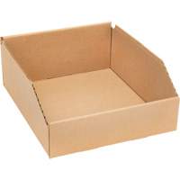 Boîtes profondes en carton ondul&eacute;, 11-3/4" la x 11-1/4" p x 4-1/2" h, Beige Groupe Generik