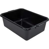All-Purpose Flat-Bottom Storage Tub, 7" H x 15" D x 21" L, Plastic, Black Groupe Generik