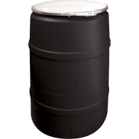 Barils en poly&eacute;thyl&egrave;ne, 55 gal. US (45 gal. imp.), Dessus ouvert, Noir Groupe Generik