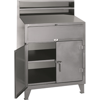 Cabinet Shop Desks, 36" W x 28" D x 54" H, Grey Groupe Generik