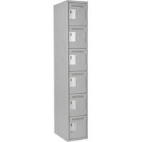 Petits casiers Clean Line, 6 niveaux, 12" x 18" x 72", Acier, Gris, Rivet (assembl&eacute;) Groupe Generik