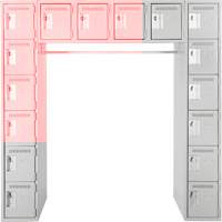 Arche de casiers &eacute;conomiques assembl&eacute;s Clean Line, 16 niveaux, Bloc de 3, 18" x 72" x 12", Acier Groupe Generik