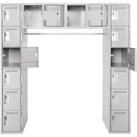 Arche de casiers &eacute;conomiques assembl&eacute;s Clean Line, 16 niveaux, Bloc de 3, 18" x 72" x 12", Acier Groupe Generik