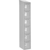 Petits casiers Clean Line, 6 niveaux, 12" x 18" x 78", Acier, Gris, Rivet (assembl&eacute;) Groupe Generik