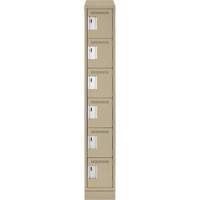 Petits casiers Clean Line, 6 niveaux, 12" x 18" x 82", Acier, Beige, Rivet (assembl&eacute;) Groupe Generik