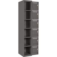 Petits casiers Clean Line, 6 niveaux, Bloc de 4, 48" x 18" x 72", Acier, Charbon, Rivet (assembl&eacute;) Groupe Generik