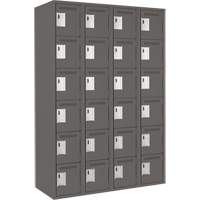 Petits casiers Clean Line, 6 niveaux, Bloc de 4, 48" x 18" x 72", Acier, Charbon, Rivet (assembl&eacute;) Groupe Generik