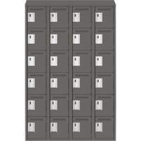 Petits casiers Clean Line, 6 niveaux, Bloc de 4, 48" x 18" x 78", Acier, Charbon, Rivet (assembl&eacute;) Groupe Generik