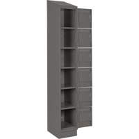 Clean Line Lockerette, 6 -tier, Bank of 4, 48" x 18" x 82", Steel, Charcoal, Rivet (Assembled) Groupe Generik